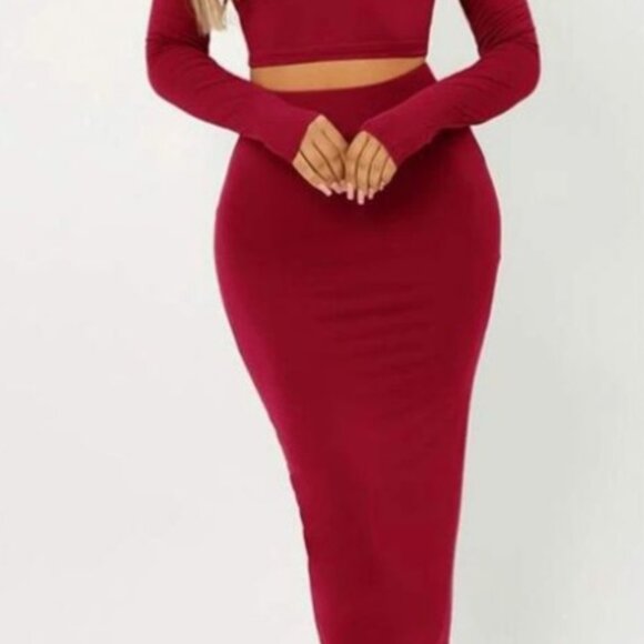 Pink Gems 2-Piece Skirt Set | Lace-Up Top & Pencil Skirt | Black | NWT - Picture 1 of 11